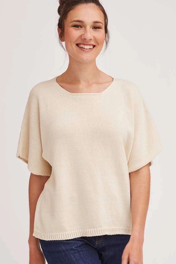 Pull tunique en coton bio pour femme